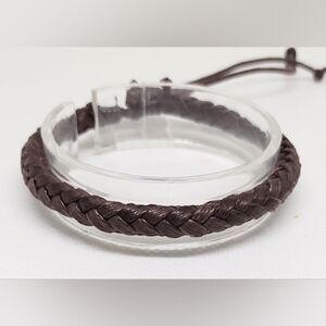 Men's‎ leather bracelet braided brown new e50